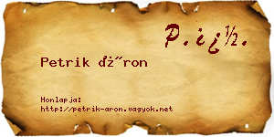 Petrik Áron névjegykártya