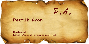Petrik Áron névjegykártya